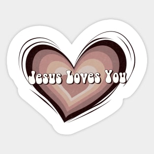 Jesus loves you Christian inspirational bible quote T-Shirt Sticker